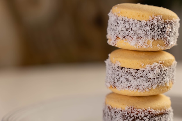 Biscotti argentini alfajor primo piano. Orizzontale