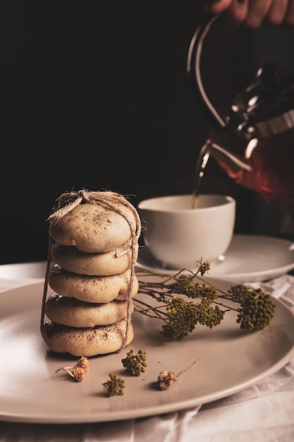 biscotti con gocce di cioccolato fondente