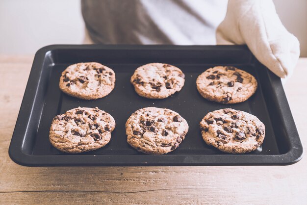 biscotti con scaglie di cioccolato fondente