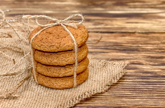Biscotti di farina d'avena sulla tela