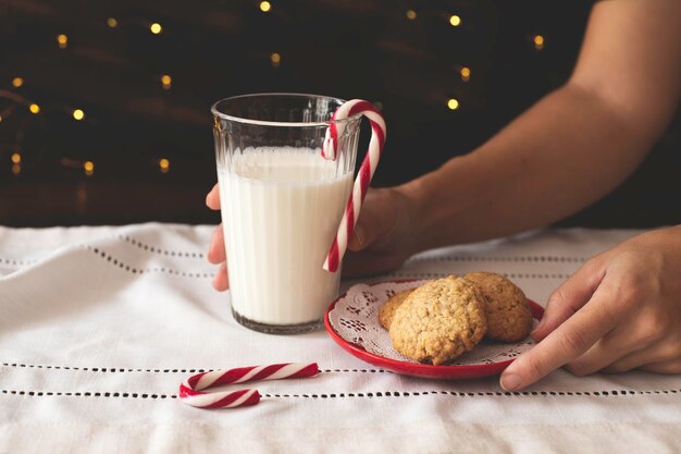 Biscotti di Natale e latte per Babbo Natale