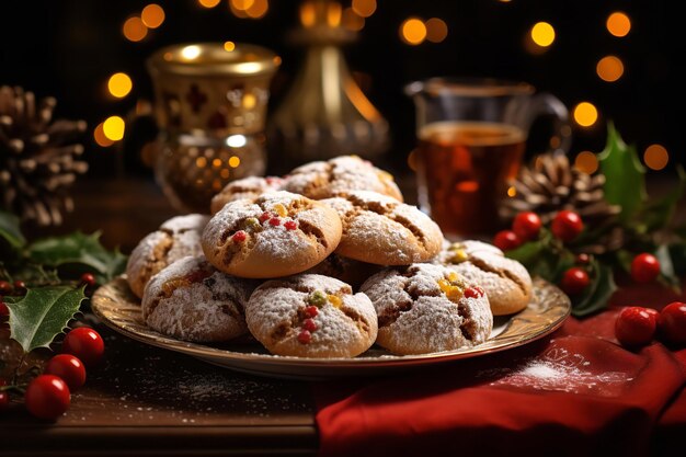 Biscotti di Natale in un ambiente festivo