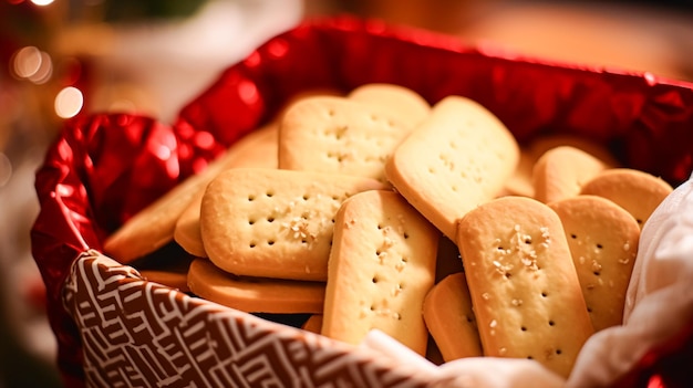 Biscotti di Natale: ricetta di biscotti per le vacanze e dessert fatto in casa per un accogliente tè inglese di campagna invernale nel cottage, cibo fatto in casa e idea di cucina