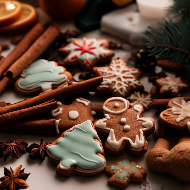 Biscotti di pan di zenzero di Natale con spezie