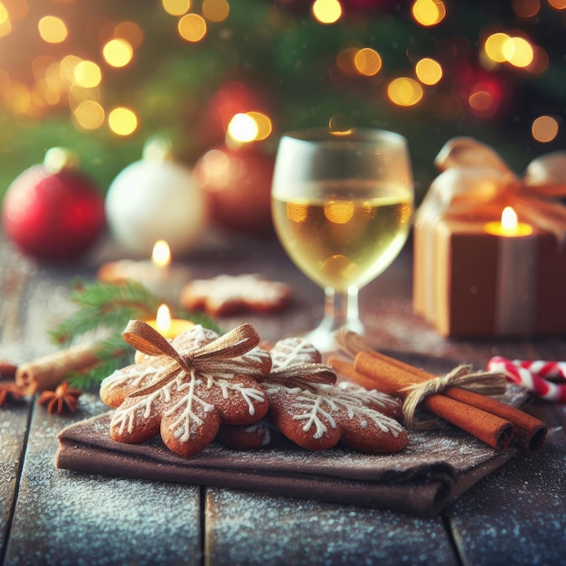 biscotti di pan di zenzero di Natale su un tavolo