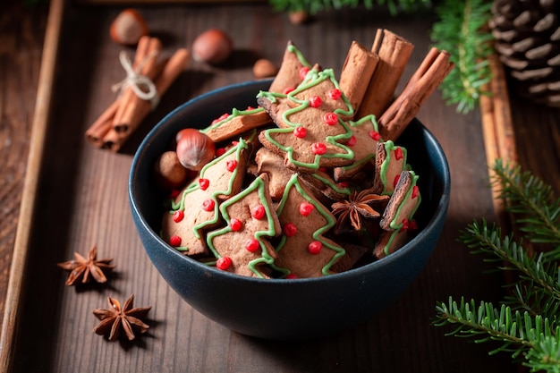 Biscotti di pan di zenzero per Natale Sfondo per Natale