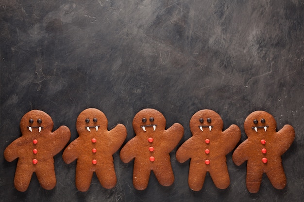 Biscotti di zucca e pipistrelli di Halloween.