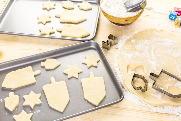 Biscotti di zucchero da forno per Hanukkah.