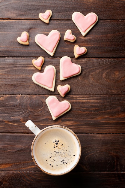 Biscotti e caffè del cuore di San Valentino