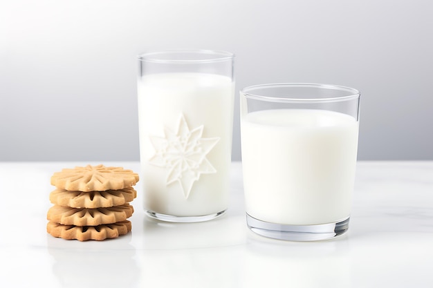 Biscotti e latte per il dessert di Natale