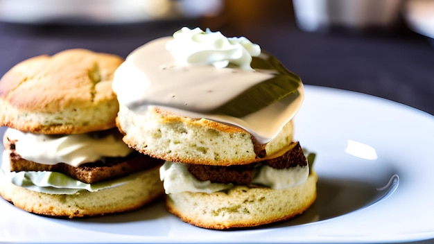 Biscotti e salsa su un piatto