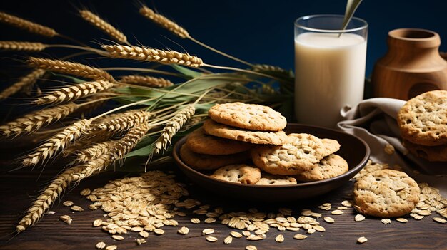 Biscotti e spighette di fiocchi d'avena