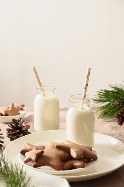 Biscotti fatti in casa con latte per babbo natale