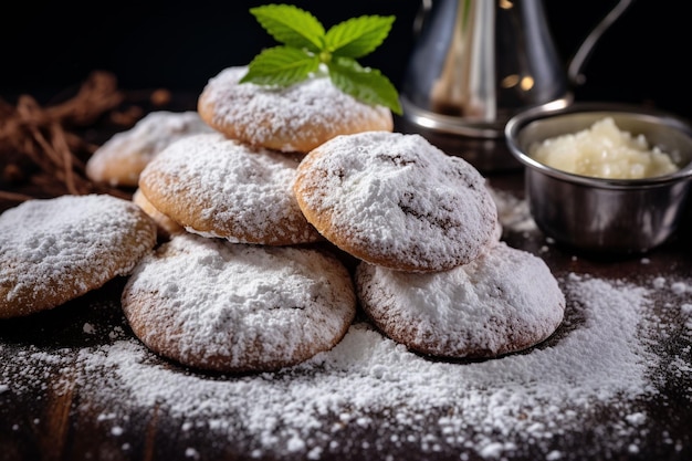 biscotti fatti in casa spruzzati di zucchero in polvere