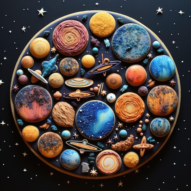 Biscotti glassati dell'universo delle stelle spaziali