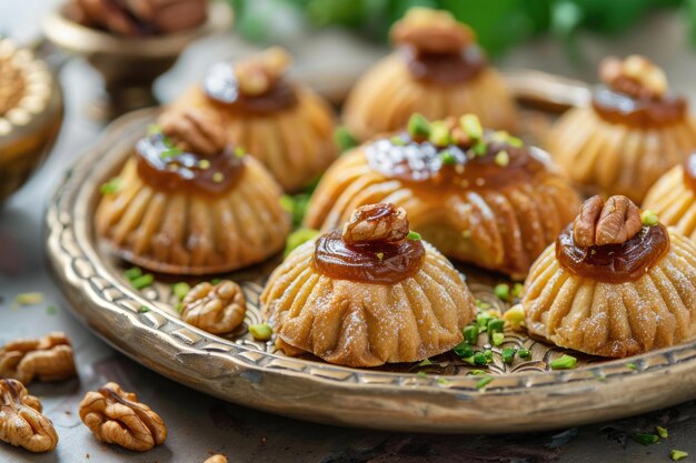 Biscotti maamoul arabi fatti in casa con datteri noci pistacchi