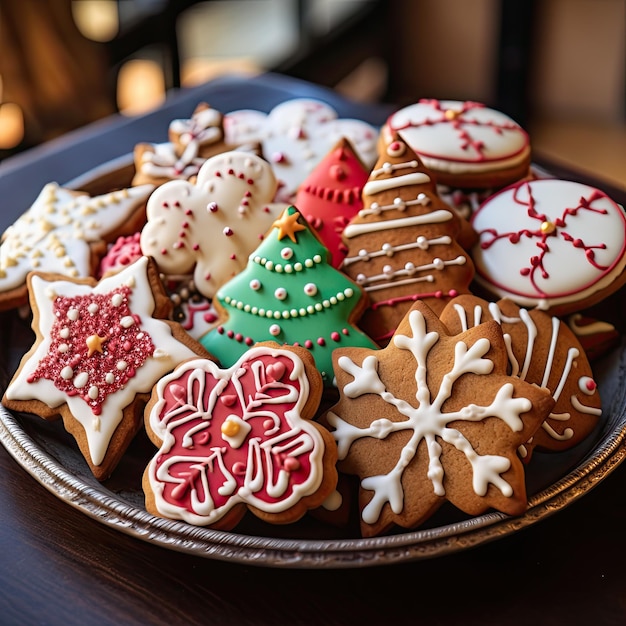 Biscotti natalizi di varie forme e colori