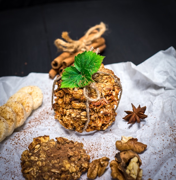 Biscotti rotondi a base di farina d&#39;avena