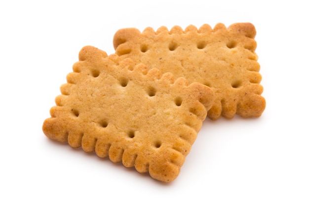 Biscotti saporiti biscotti sulla superficie bianca