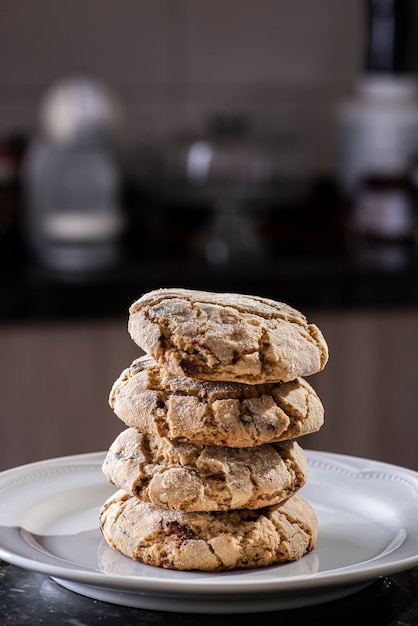 Biscotti tradizionali fatti in casa con cioccolato