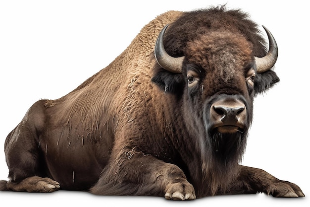 Bison_buffalo_isolated_on_white_background_cutout_ultra