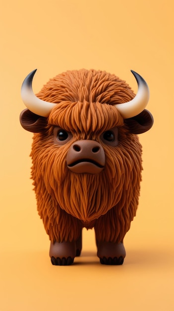 Bison Caracter craft con background di studio isolato