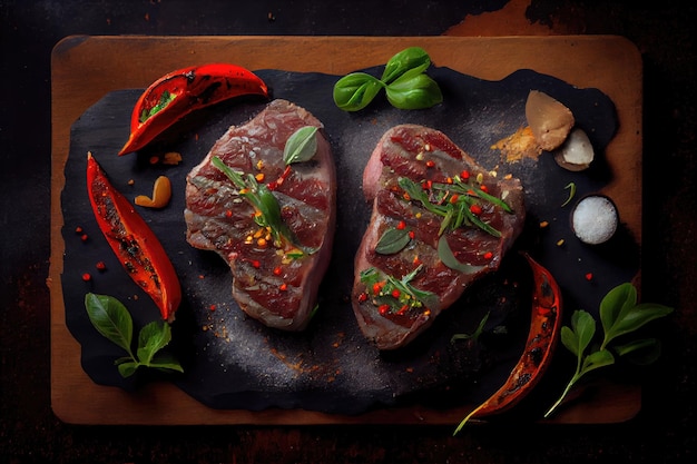 Bistecca con verdure Generative AI