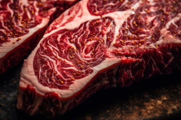 Bistecca di carne di vitello cruda generativa ai