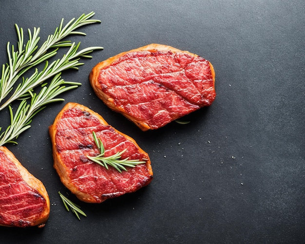 bistecca di manzo cruda su fondo di legno