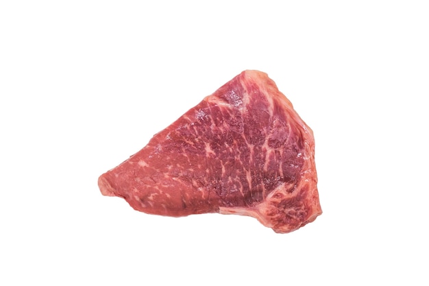 Bistecca di manzo in marmo isolata. Un pezzo di carne fresca.