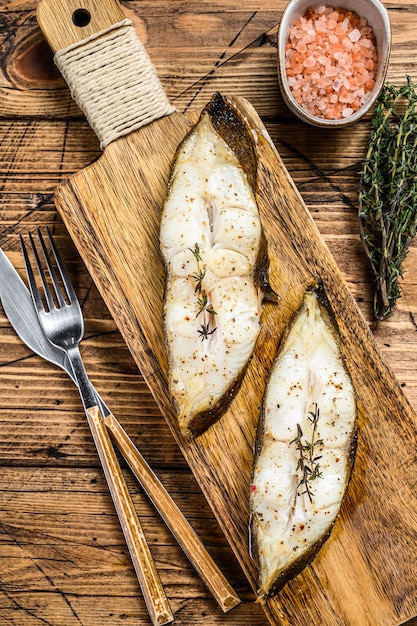 Bistecca di pesce halibut al forno.