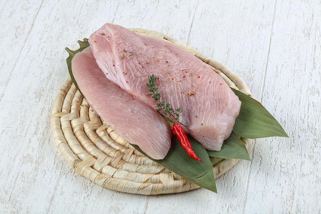 Bistecca di petto di tacchino crudo