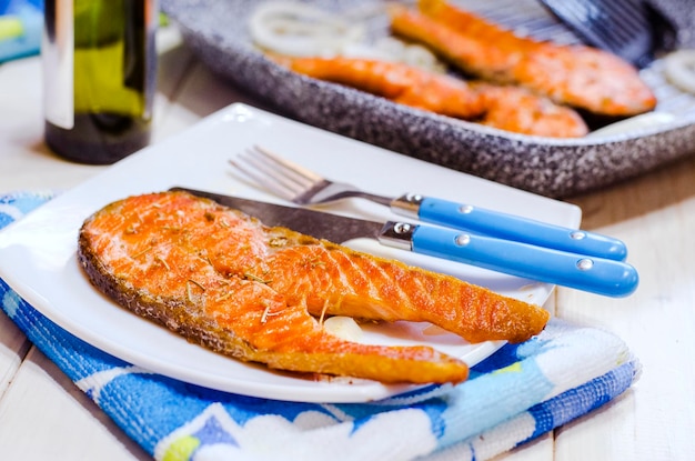 Bistecca di salmone al forno