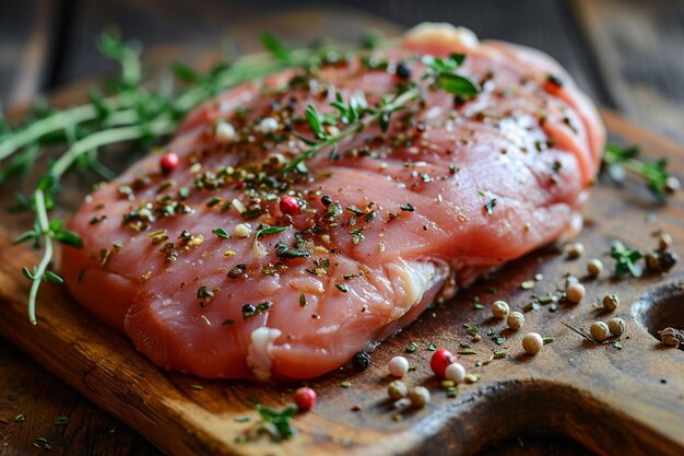 bistecca di tacchino crudo per la griglia con timo