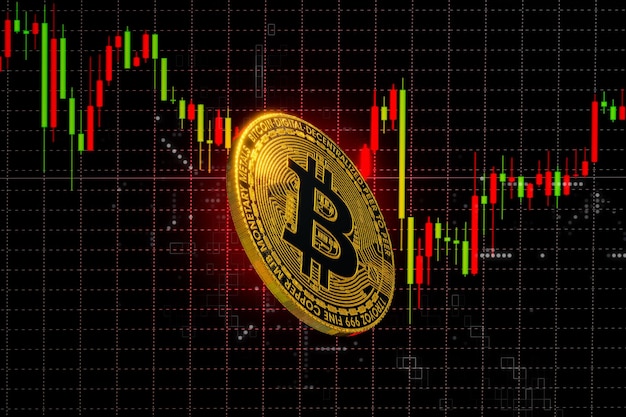 Bitcoin con grafico di investimento