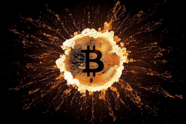 Bitcoin esplosivo è una criptovaluta che esplode e viene distrutta come una bomba scoppiata Generative AI
