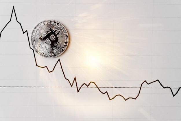 Bitcoin sul grafico bianco Nuova valuta online