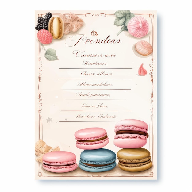 Bitesized Delights rilascia la tua pasticceria interiore con una carta di ricette 3x5 e maccheroni