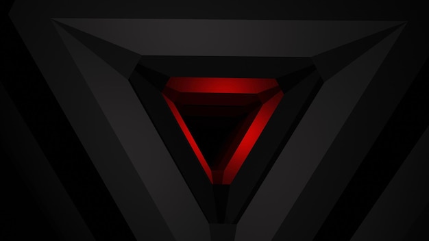 Black And Red Neon Triangle Abstract