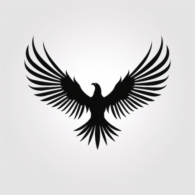 Black Eagle Logo Abstract Illusionismo ispirato all'arte della Papua Nuova Guinea