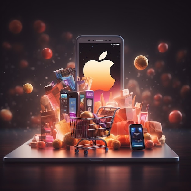 Black Friday Apple tema iPhone con schermo di sconto Apple borse della spesa Apple di spicco Apple