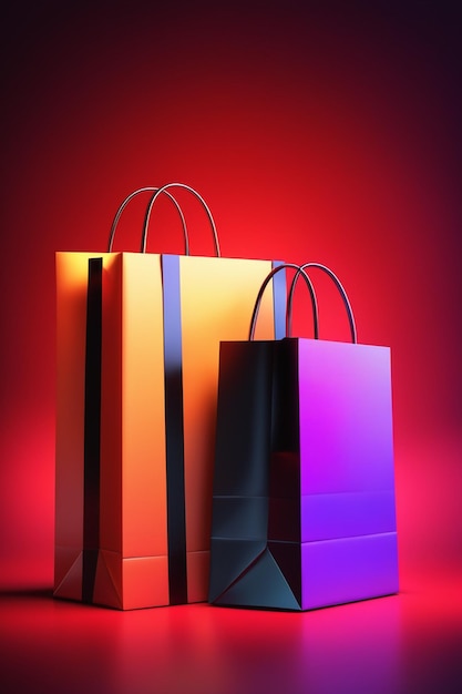 Black Friday con borsa per la spesa e confezione regalo Concetto di shopping online nel Black Friday