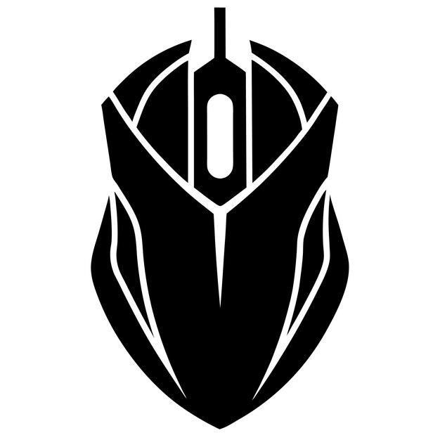 Black Gaming Mouse - Illustrazione vettoriale periferica per computer