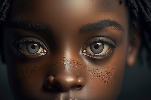 Black Girl occhio fotografia macro IA generativa