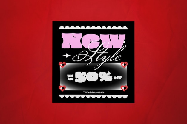 Black Pink Quirky Valentine Banner di vendita