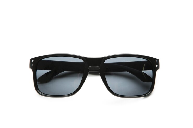 Black sunglasses isolated on white surface