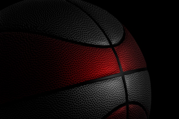 BlackRed Basket sul rendering 3D di sfondo nero