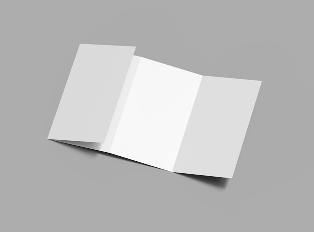 Blank 4 panel accordion fold brochure render per presentare il tuo design
