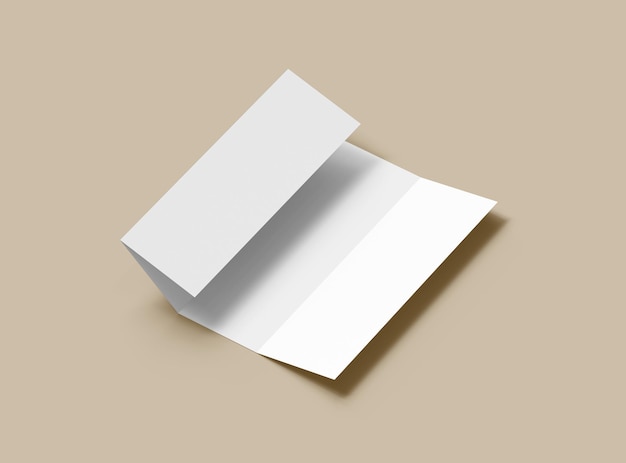 Blank four rollfold letter size brochure 3d render per presentare il tuo design
