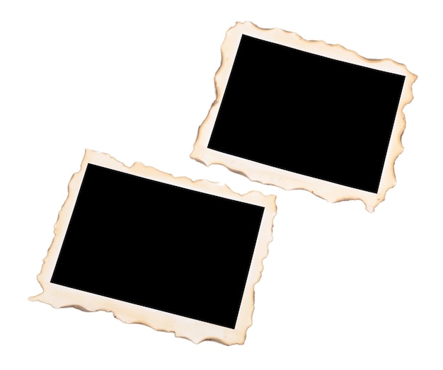 blank old photos isolated on white